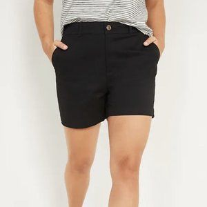 Old Navy High-Waisted Twill Everyday Shorts for Women 5 Inch Inseam Black 12
